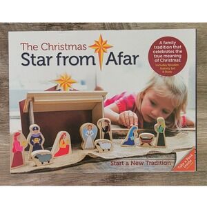 The Christmas Star from Afar Wooden Nativity Set and Book Natalie Ard 16 Piece